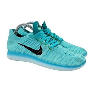 Nike Free RN Flyknit Women's Size 7.5 Running Shoes Hyper Turquoise Lace Up